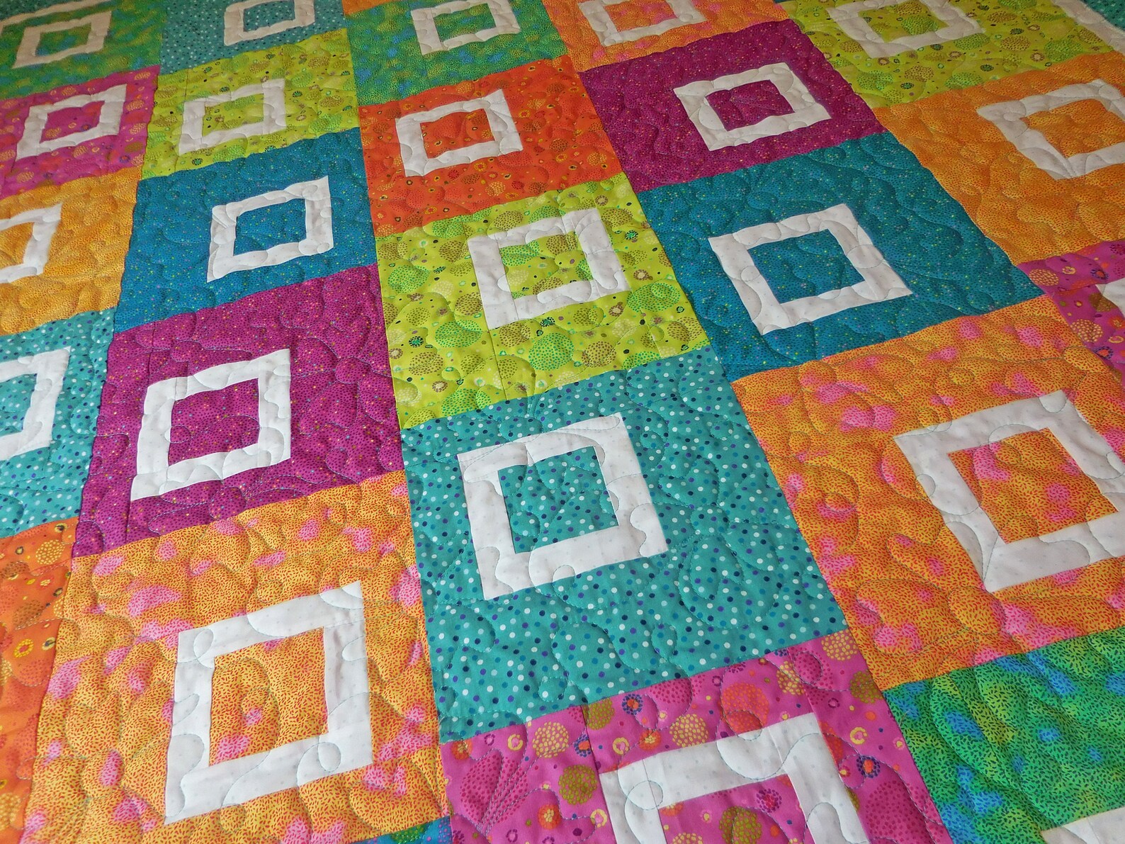 Modern Lap Quilt Bright colors College Quilt Teen quilt Etsy