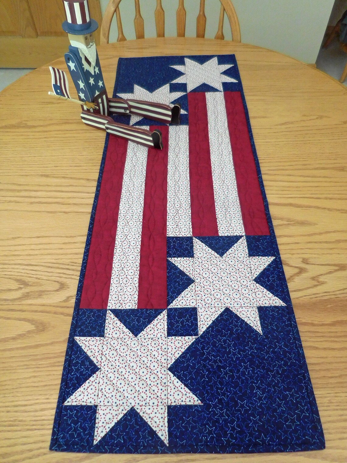 Quilted Patriotic table runner Stars and Stripes July 4th Etsy