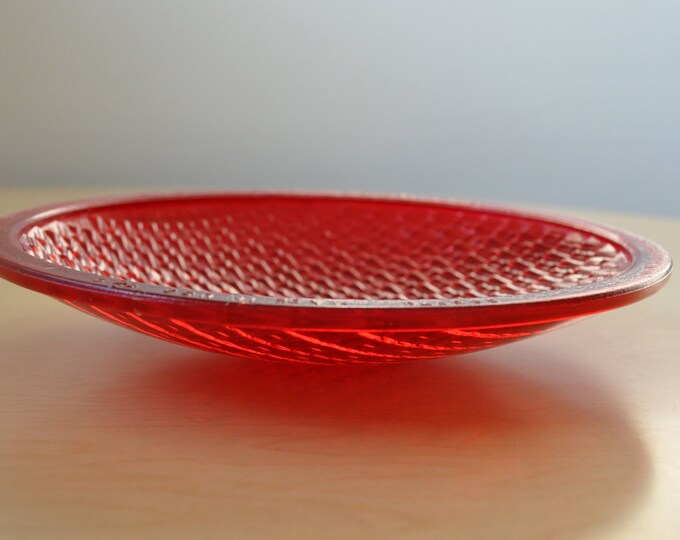 8 3/8 Traffic Signal Lens Lense Red Glass Unique Art, Plate or Gift