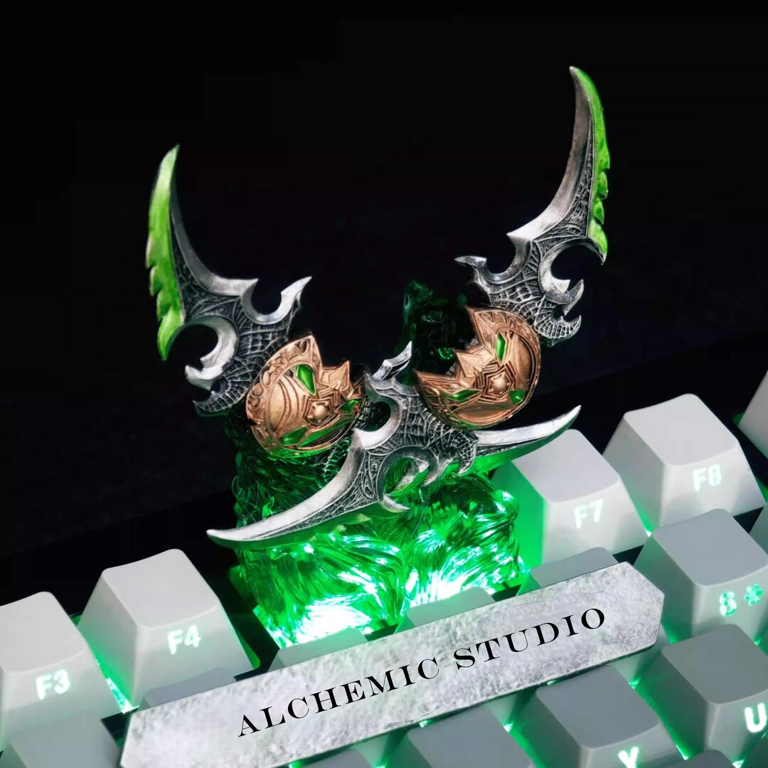 Resin Keycap - Fantasy Demon Hunter Style Dual-wield Weapon Design for ...