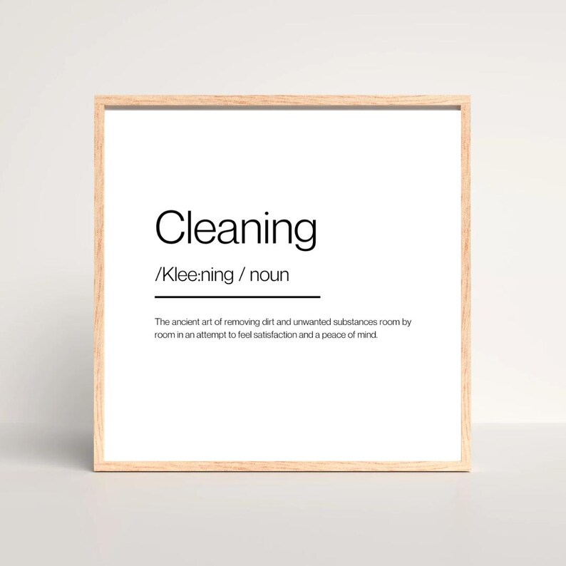 Cleaning Definition Poster, Digital Download Print - Etsy