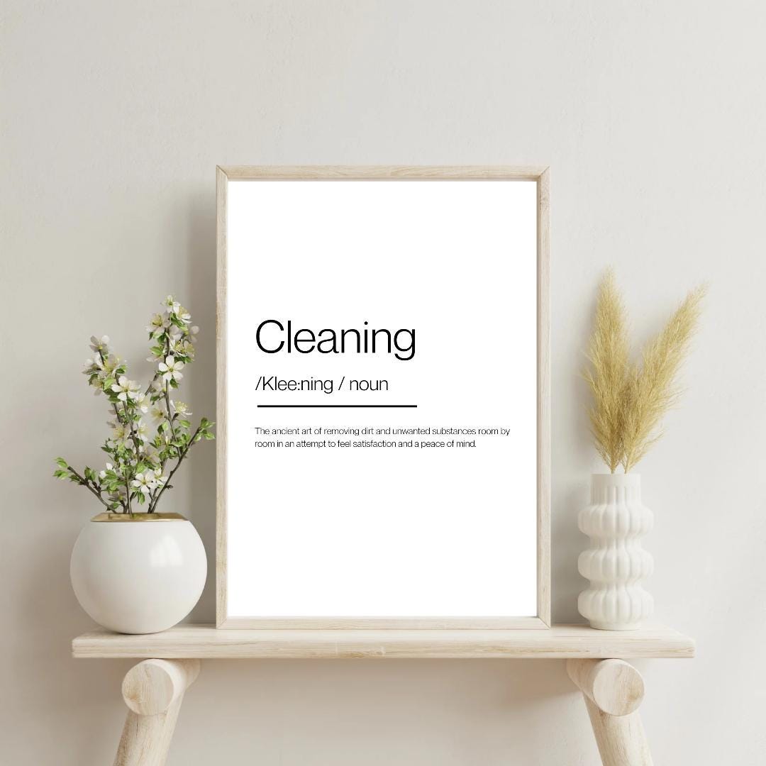 Cleaning Definition Poster, Digital Download Print - Etsy