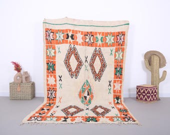 Woll Marokkanischer Teppich 150x250 cm - Berber Teppich - Vintage Teppich - Marokkanischer Teppich - Berber Teppich - Wohnzimmer Teppich -