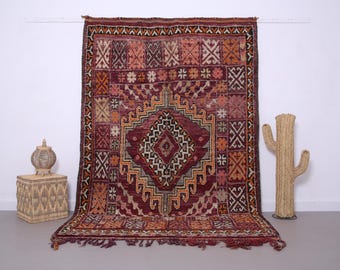 Vintage Marokkanischer Teppich 180 x 250 cm - Berber Teppich - Marokkanischer Teppich - Handgewebter Teppich - Wohnzimmer Teppich