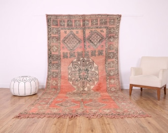Vintage Moroccan Rug 6.2 ft x 12.1 ft - Moroccan Rug - Berber Rug - Wool Rug - Handmade Rug - Living room rug - Bohemian rug - Tufted rug