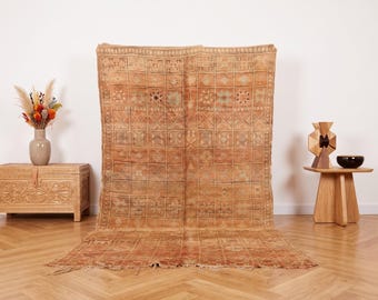 Wool Moroccan Rug 5.4 x 9.8 ft - Berber Desing - Vintage Moroccan Rug - Moroccan Rug - Bohemian Moroccan Rug - Living Room Rug - artisan rug