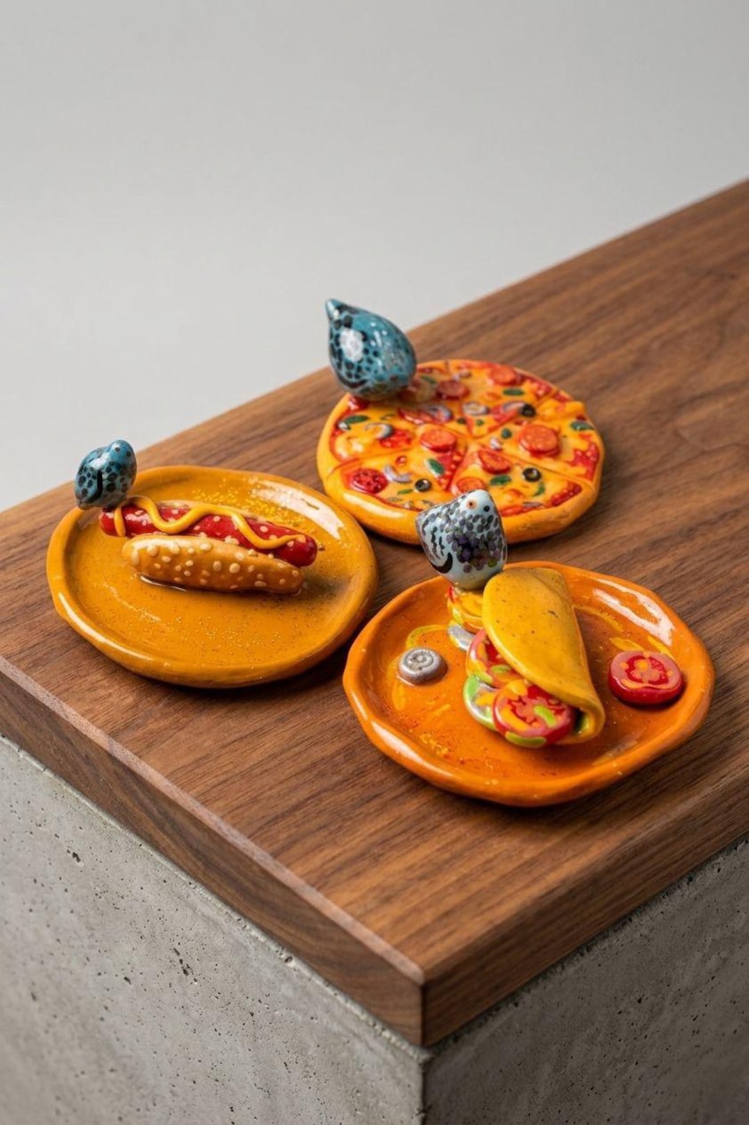 Funny Pigeon With Snacks Trinket Dish, Weird Bird Jewelry Holder