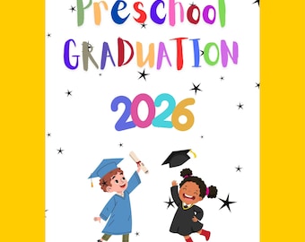 Cartão de Formatura da Educação Infantil 2026: Cartão imprimível 5x7 com envelope (Download JPG)