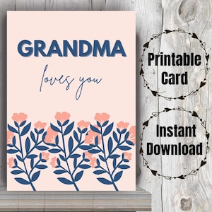 Druckbare Karte für Enkelin zu Enkel von Oma liebt dich Digitale Karte Geschenk für Enkelin Karte Baby Shower Card von Oma