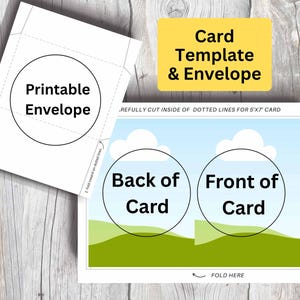 Modèle Canva imprimable pour carte de voeux et enveloppe A7 Modèle Canva modifiable dans Canva Modèle de carte pliable DIY Téléchargement immédiat