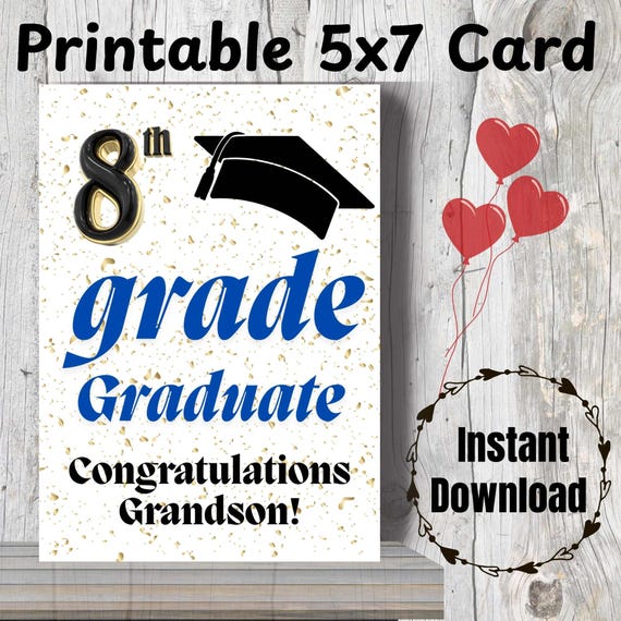 what to write in 8th grade graduation card on June 25th The inside of this card reads 8th Grade Graduation Card for