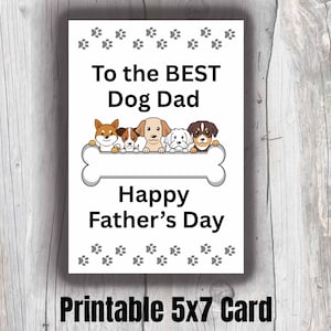 Father&#39;s Day Card from Dog Printable Father&#39;s Day Card for Dog Dad Best Dad Card from Dog Lover Fur Baby Card Cute Dog Card Dog Dad Gift