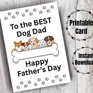 Karte zum Vatertag von Hund druckbare Vatertagskarte für Hund Papa Bester Papa Karte von Hundeliebhaber Fell Baby Karte Süße Hundekarte Hund Papa Geschenk