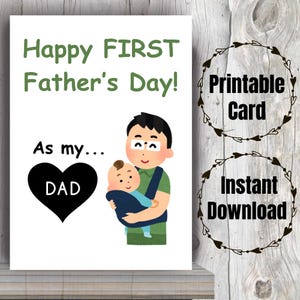 Primo biglietto per la festa del papà. Biglietto stampabile per la prima festa del papà. Regalo per papà per la prima volta. Nuovo regalo per papà. Primo giorno del papà come mio padre.