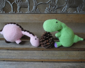 Dinosaur Duo Crochet Patterns (fichiers PDF) à télécharger immédiatement