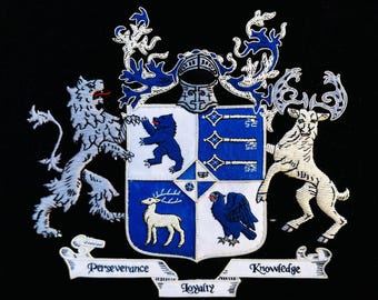Custom Hand Embroidered Family Crest, Bullion & Wire Coat of Arms