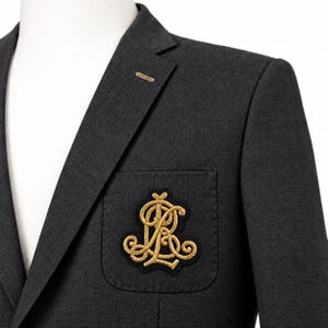 Ralph Lauren Blazer Patch, Hand Embroidered Bullion Wire Crest