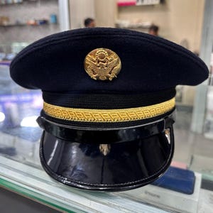 dress blues cap FEMALE WOMEN'S AIR FORCE USAF CAP ENLISTED BLUE SERVICE DRESS COAT JACKET  2-16