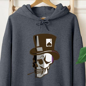Moletom assexuado de Halloween com caveira e esqueleto Ace, suéter neutro, roupa gótica queer, assustador, LGBTQAI+, presente para cartão do orgulho Ace-spec