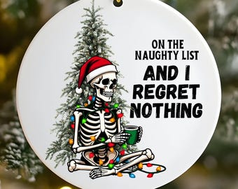 Christmas Ornament Gift Funny 2025 Christmas Ornament Skeleton Santa Claus Rude Holiday Decor Trendy Stocking Stuffer Adult Xmas Ornament