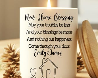 Christian New Home Gifts, House Warming Gift, House Blessing Gift, First Home Keepsake, Personalized New Home Owners Candle