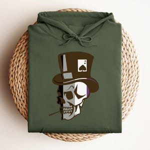 Sweat-shirt fierté squelette asexué Ace Flag Skull Pullover Pull neutre entre les sexes Vêtements gothiques étranges Spooky LGBTQAI + Cadeau pour carte Ace-spec