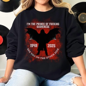 Ozzy Osbourne Tribute Shirt The Dark Maestro Tee 1948–2025 TShirt Bat Wing Memorial Hoodie Gothic Retro RIP Music Icon Dark Metal Sweatshirt