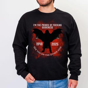 Ozzy Osbourne Tribute Shirt The Dark Maestro Tee 1948–2025 TShirt Bat Wing Memorial Hoodie Gothic Retro RIP Music Icon Dark Metal Sweatshirt