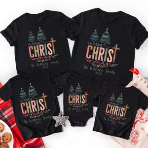 Personalized Christian Family Christmas Pajama Shirts, Custom Family Pajama Shirts, Matching Couple Pajamas
