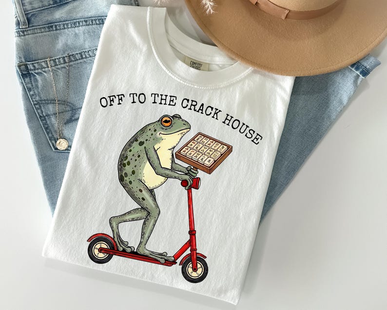 Mahjong Shirt, Funny Mahjong gift, Mahjong clothing, Mahj Shirt, game night shirts, Funny Frog shirt, off to the crack house White
