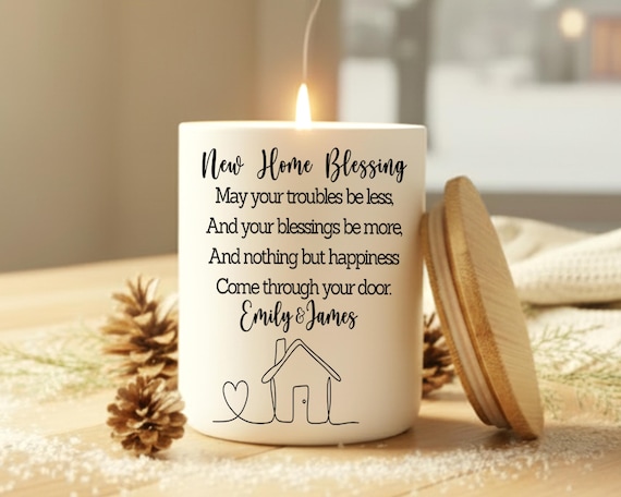 Christian New Home Gifts, House Warming Gift, House Blessing Gift, First Home Keepsake, Personalized New Home Owners Candle