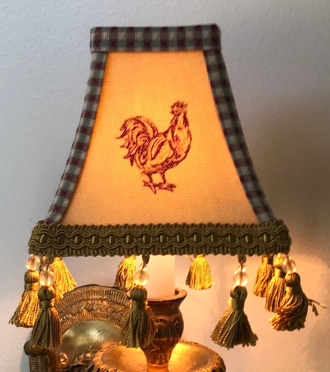 French Country Chandelier Lamp Shade in a Waverly Fabric Etsy
