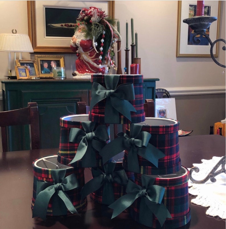 lampshade clip on sconce lamp shade grosgrain ribbon plaid chandelier lampshade chandelier lamp shade Tartan Plaid lamp shade