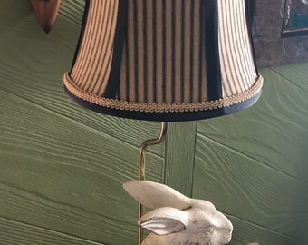 Lampshade, lamp shade, dark natural with black stripe