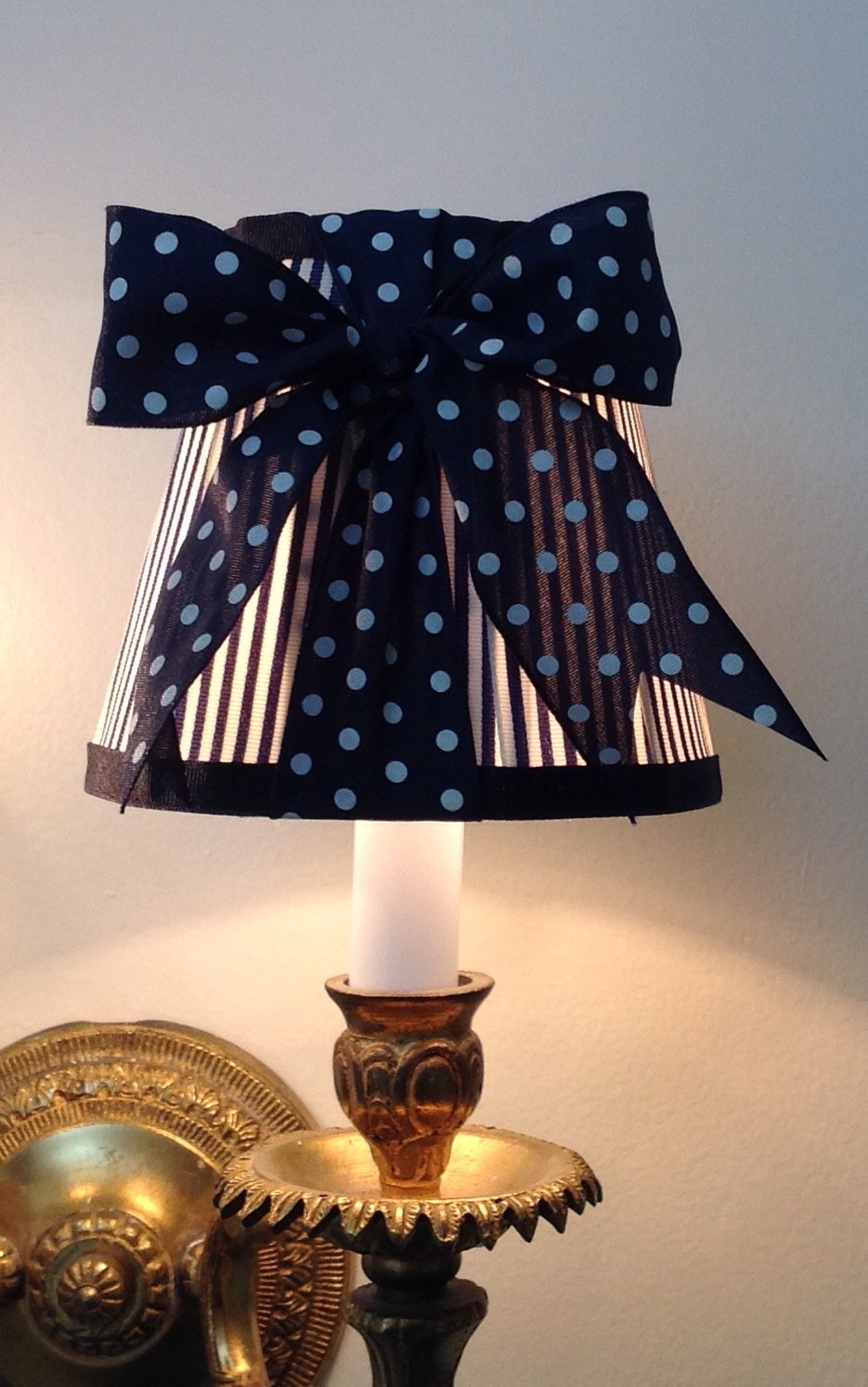 Chandelier Lamp Shade in a New Fresh Navy Blue Stripe and Navy Etsy