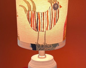Lamp and shade, lampshade and lamp, accent lamp, farm house lamp, chick lamp, chicken lamp