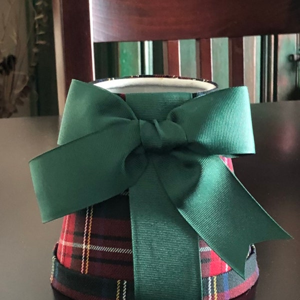 Tartan plaid lamp shade chandelier size or order larger size clip on