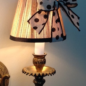 Chandelier Lamp Shade in Natural and Black, Clip On image 3