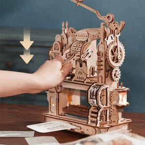 3D Wooden Puzzle – Mechanical Printing Press with Gears | DIY Engineering Kit for Teens & Adults