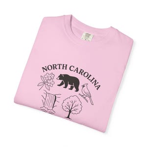 North Carolina Flora Fauna Comfort Colors Fall Shirt, Unisex Tee, Nature Lover Gift, Botanical Tee, Vermont Wildlife Shirt, Garment-Dyed Tee