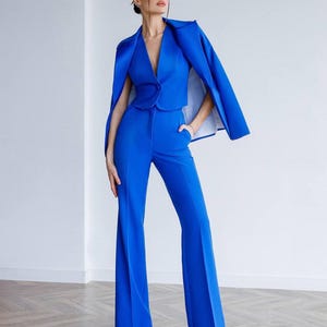 Three-Piece Women&#39;s Suit: Blazer, Vest & Trousers, Classic Business Outfit, Office Suit Set with Pants, Luxury Formal and Professional Looks