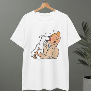 Camiseta de Snowy y Tin Tin / por Hergé / Capitán Haddock, Snowy