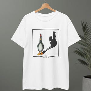 Camiseta de pingüino malvado / Se busca ¿Has visto este pollo?