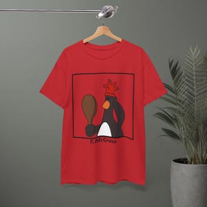 Feathers Tshirt | Wrong Trousers | Criminal Mastermind | British Animation Red