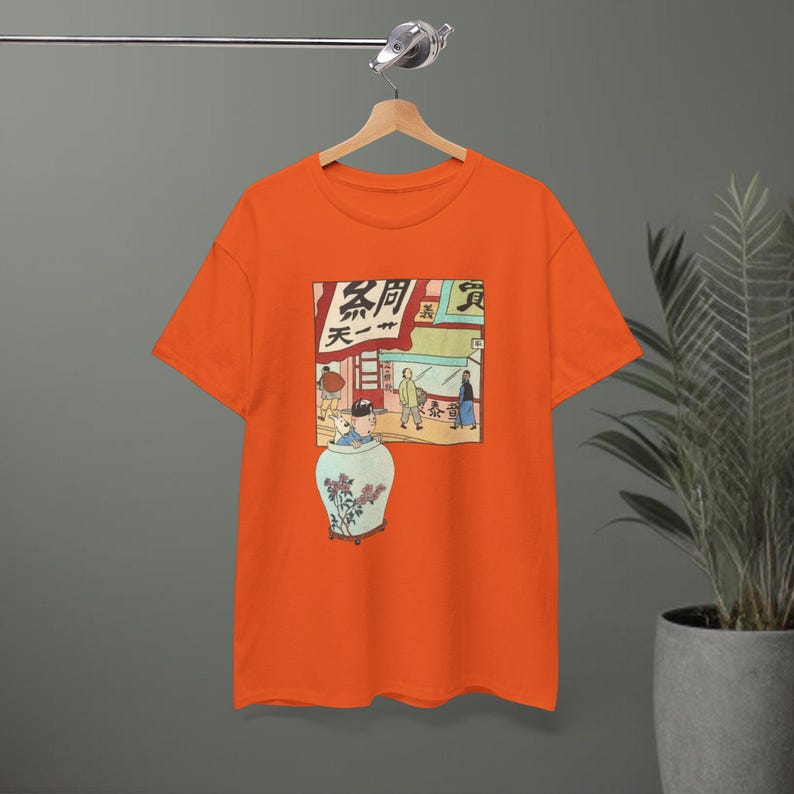 Intrappolato dentro un vaso / Tintin in Asia / Maglietta grafica retrò a fumetti immagine 7