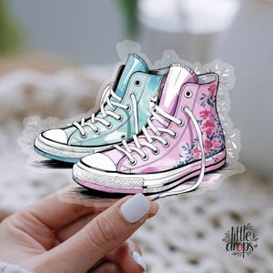 Klare lebendige Washi-Schuhe Aufkleber - umweltfreundlich, 6,3 x 3 cm