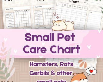 Guía de cuidados para hámsteres y jerbos - Rastreador de mascotas pequeñas y roedores - Descarga digital