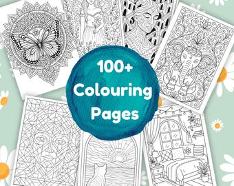 Páginas para colorear para adultos: Mandalas, fantasía, abstractos y más - Paquete PDF imprimible