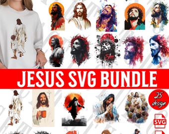Jesus SVG Bundle, Bible Verse, Faith Designs (PNG, PDF)