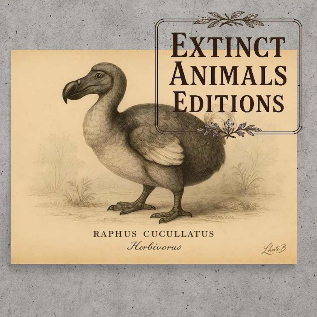 Dodo Vintage Natural History Illustration Poster 24x18 | Museum-quality ...